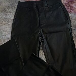Black PU Women's Pants